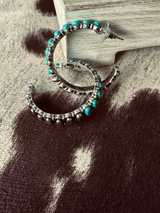 Turquoise & Silver Inspired Earrings
