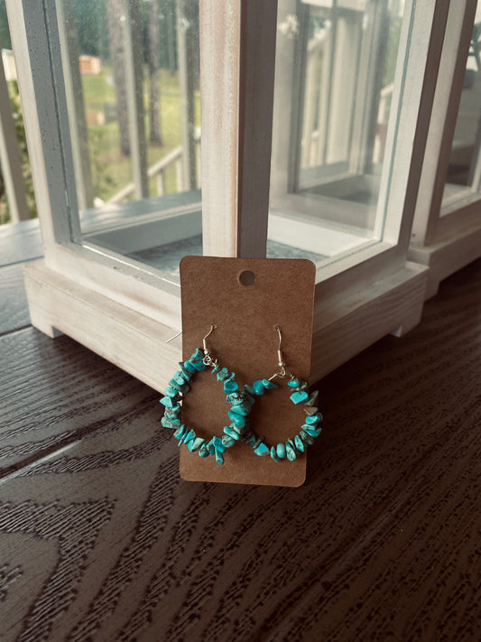 Small Turquoise Chip Earrings