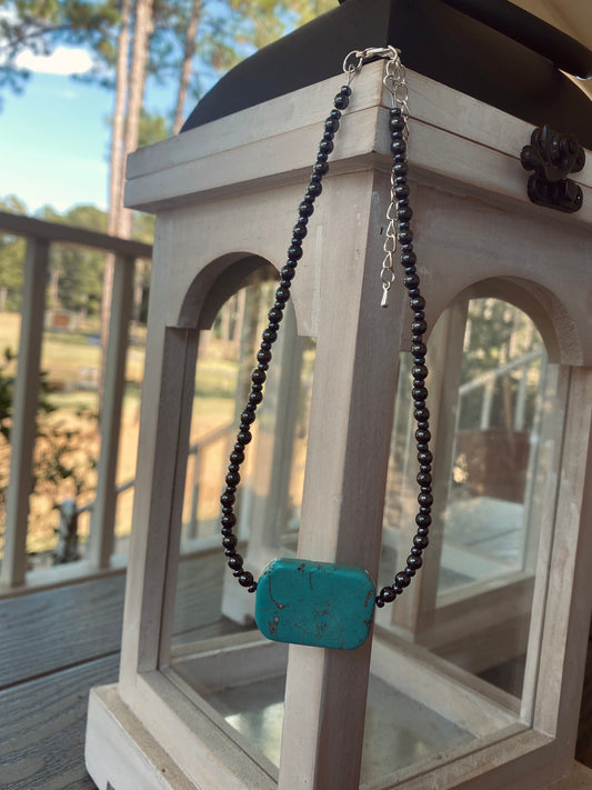 Faux Turquoise Stone Necklace