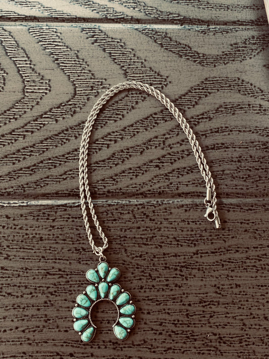 Turquoise Rope Chain Necklace