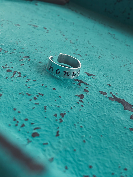 Howdy Stamped Ring